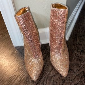 Gold/Rose Gold glitter booties